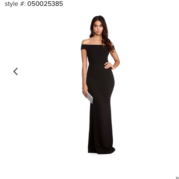 windsor black off the shoulder dress